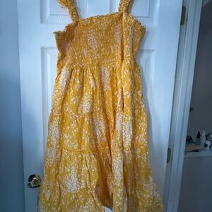 Torrid Yellow Floral Midi Dress